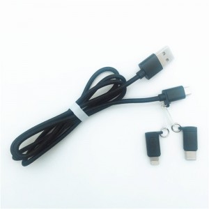 KPS-1002CB 3in1 Cablu USB de încărcare împletit din nylon 1M 2a de înaltă calitate 1M 2a OD3.5MM