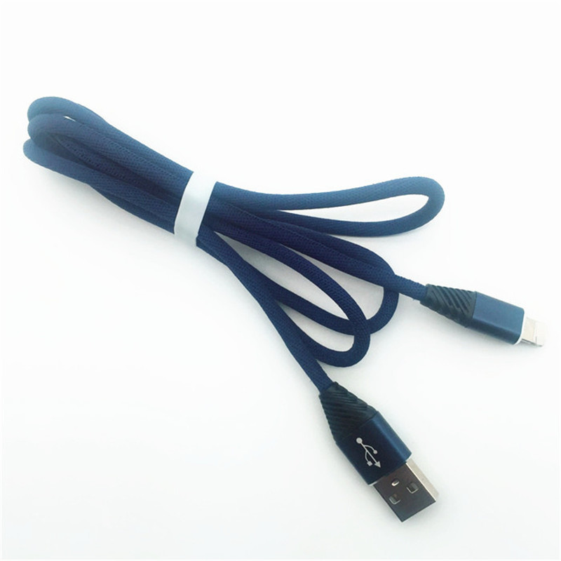 KPS-1004CB 8pin Cablu de date USB de înaltă calitate din bumbac țesut de 1M 2.2A de înaltă calitate